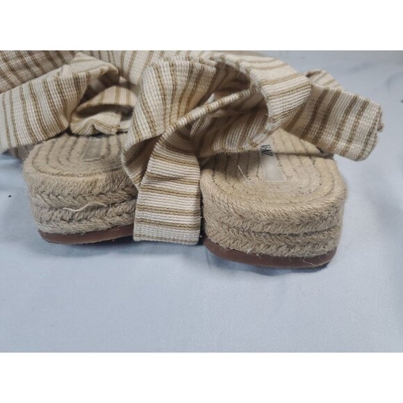Zara Lace Up Striped Espadrille Sandals 38 , US 7.5  With dust bag - Picture 15 of 16